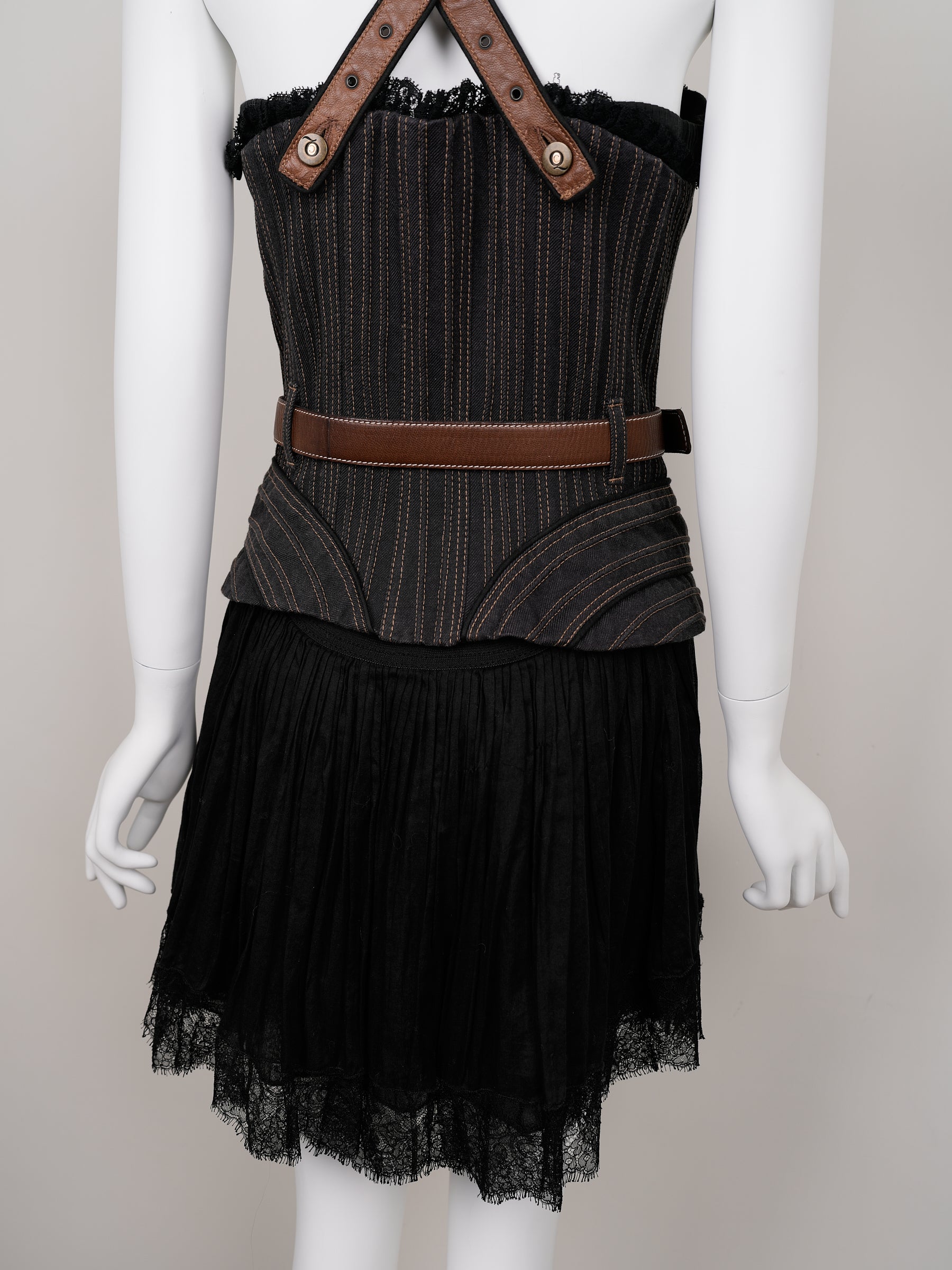 Alexander McQueen Striped Corset Dress – Fall/Winter 2002 “Supercalifragilistic‑Expialidocious” Runway, As Seen on Britney Spears
