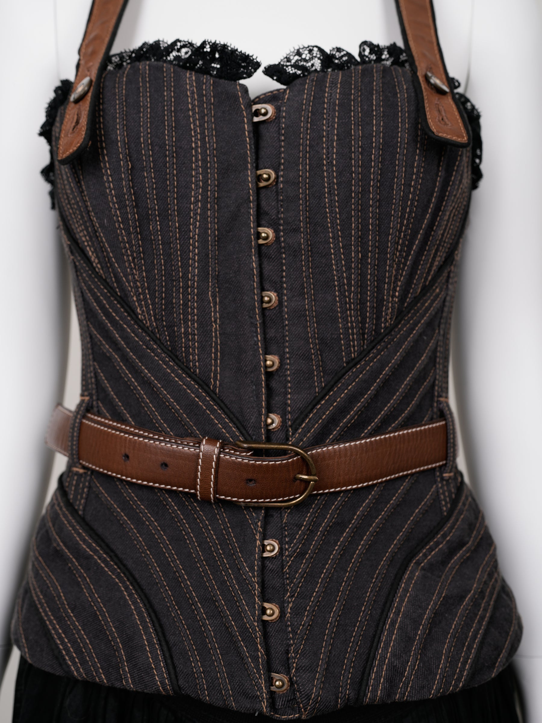Alexander McQueen Striped Corset Dress – Fall/Winter 2002 “Supercalifragilistic‑Expialidocious” Runway, As Seen on Britney Spears