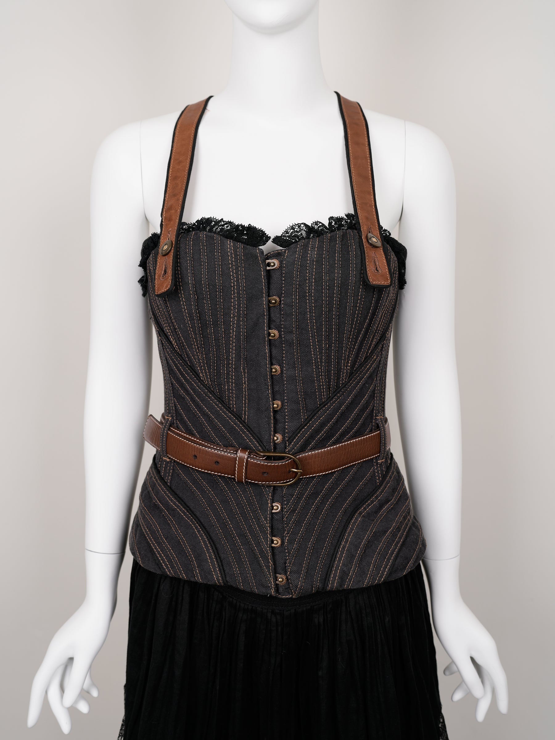 Alexander McQueen Striped Corset Dress – Fall/Winter 2002 “Supercalifragilistic‑Expialidocious” Runway, As Seen on Britney Spears