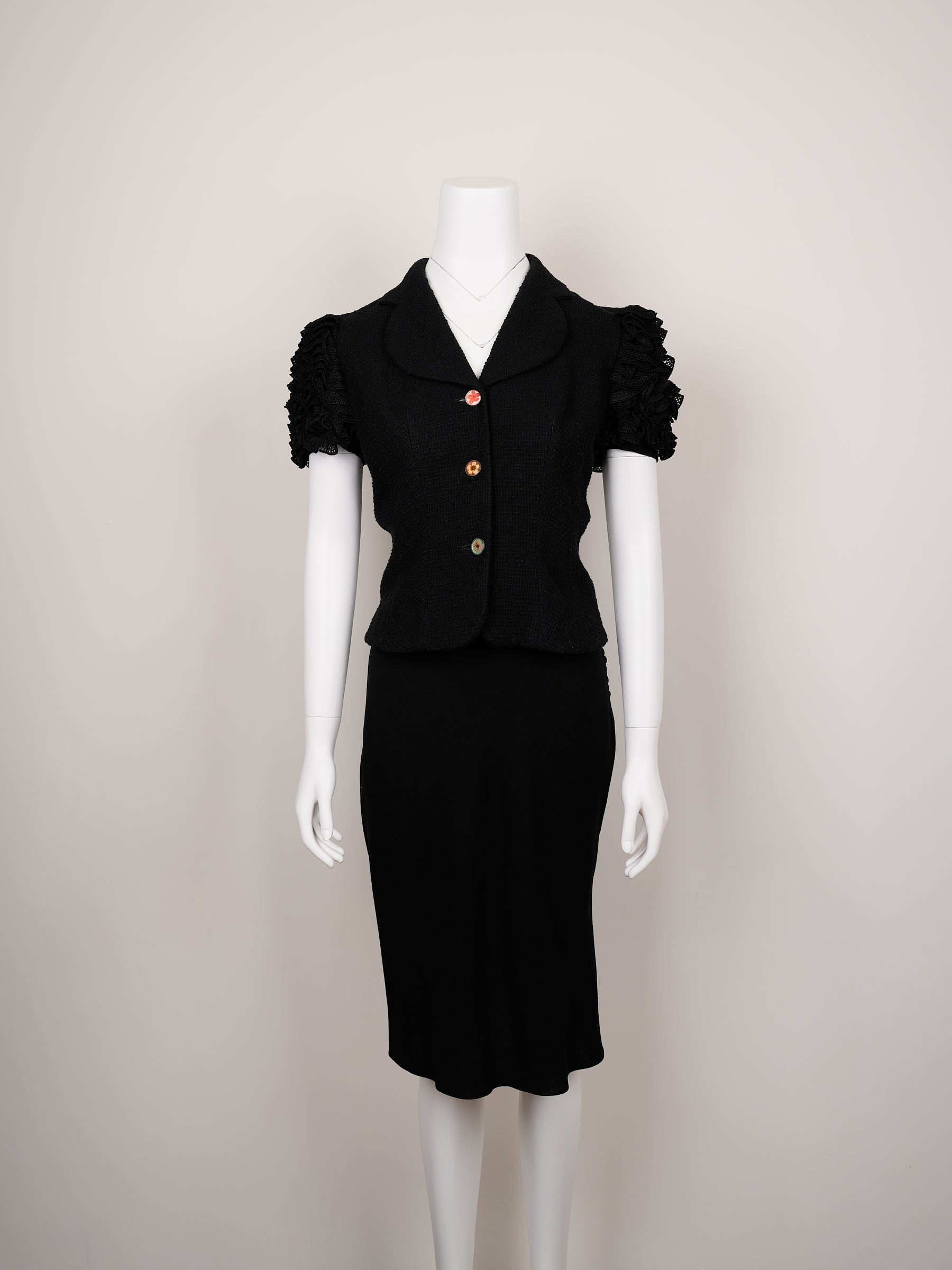 John Galliano Spring/Summer 1998 Black Jacket & Skirt Set