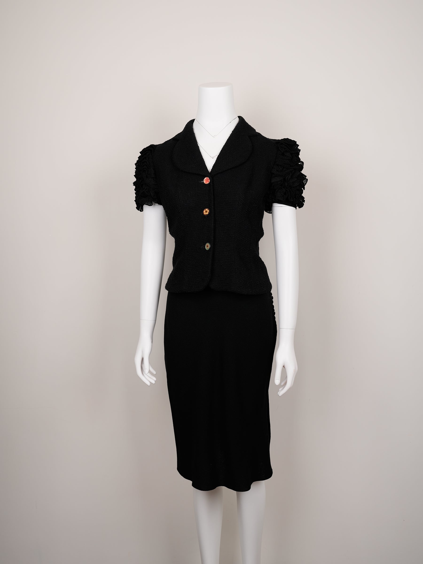 John Galliano Spring/Summer 1998 Black Jacket & Skirt Set