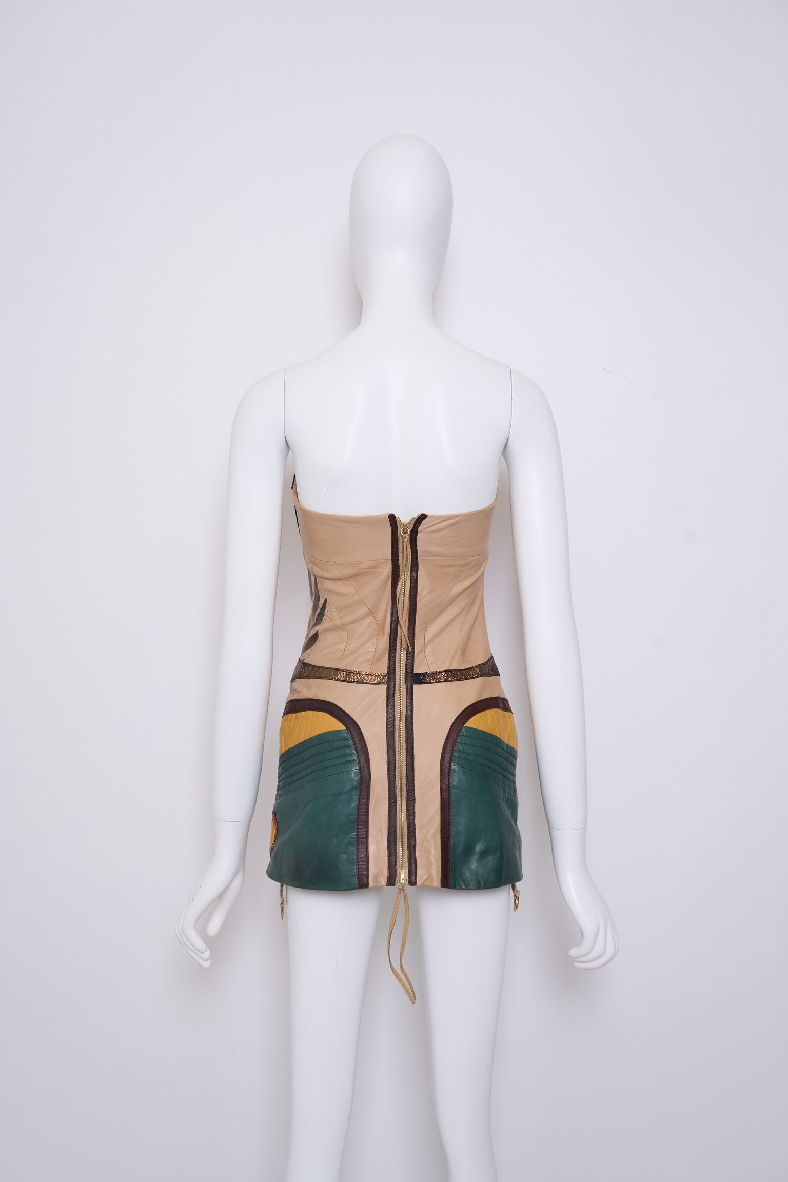 Preowned Roberto Cavalli Fall 2003 Leather Bustier Dress