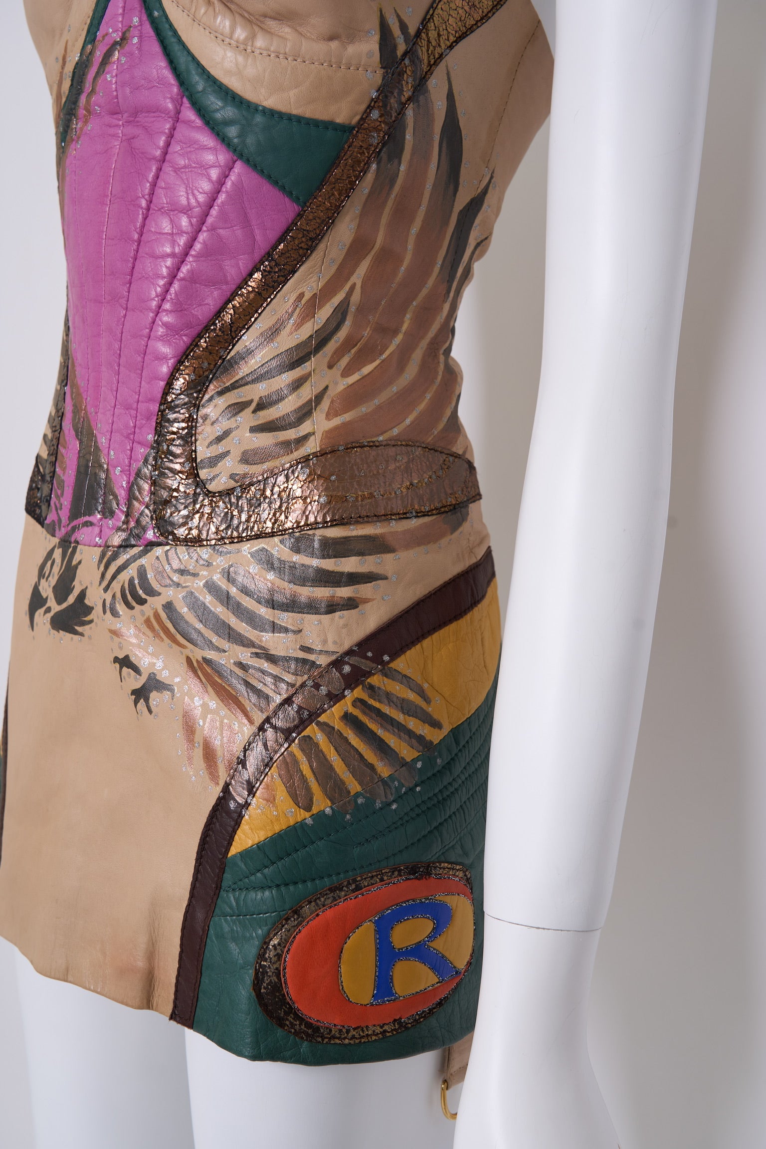Preowned Roberto Cavalli Fall 2003 Leather Bustier Dress