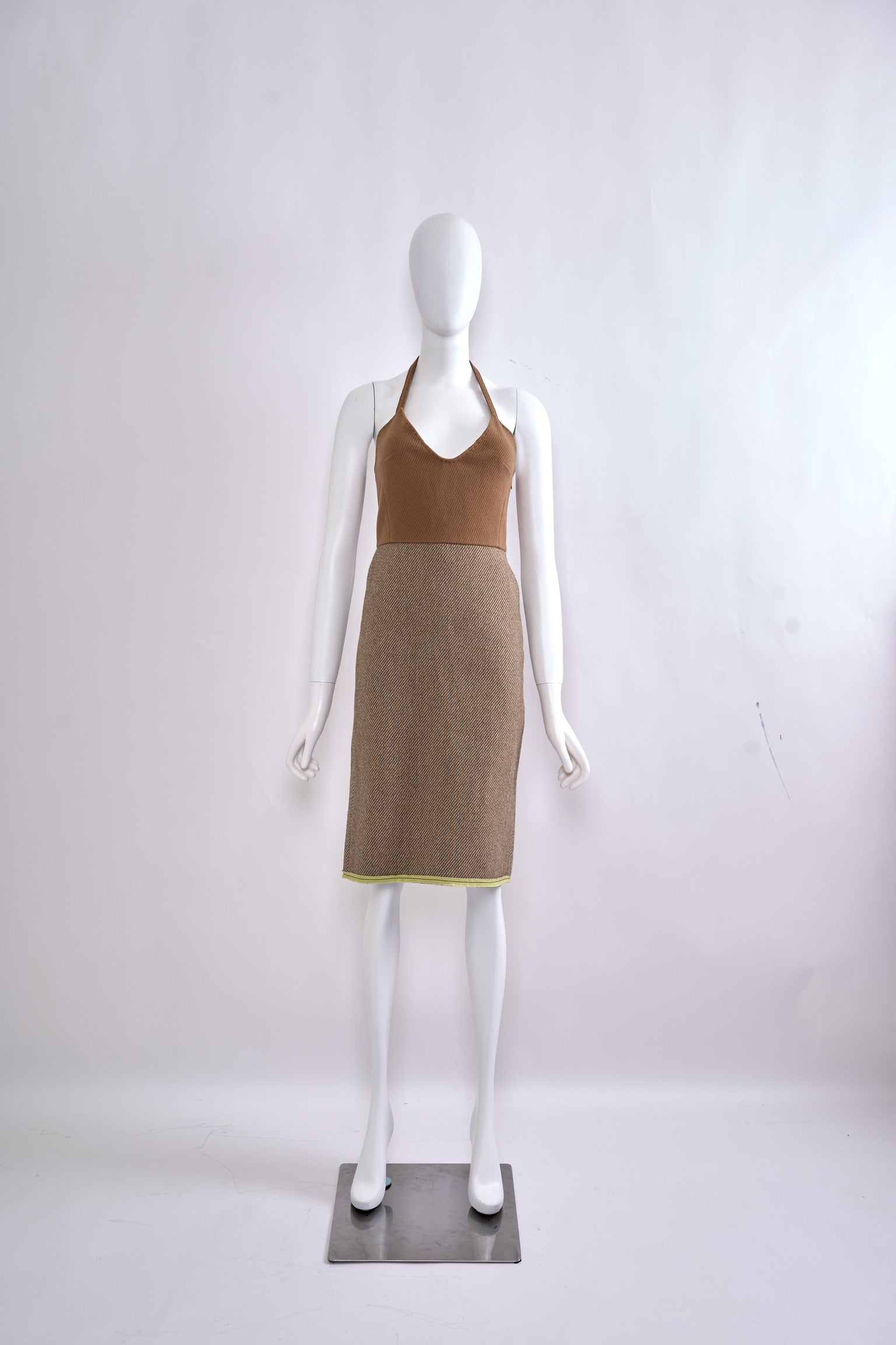 Preowned Miu Miu Fall 2000 Wool Mid-Length Halter Dress