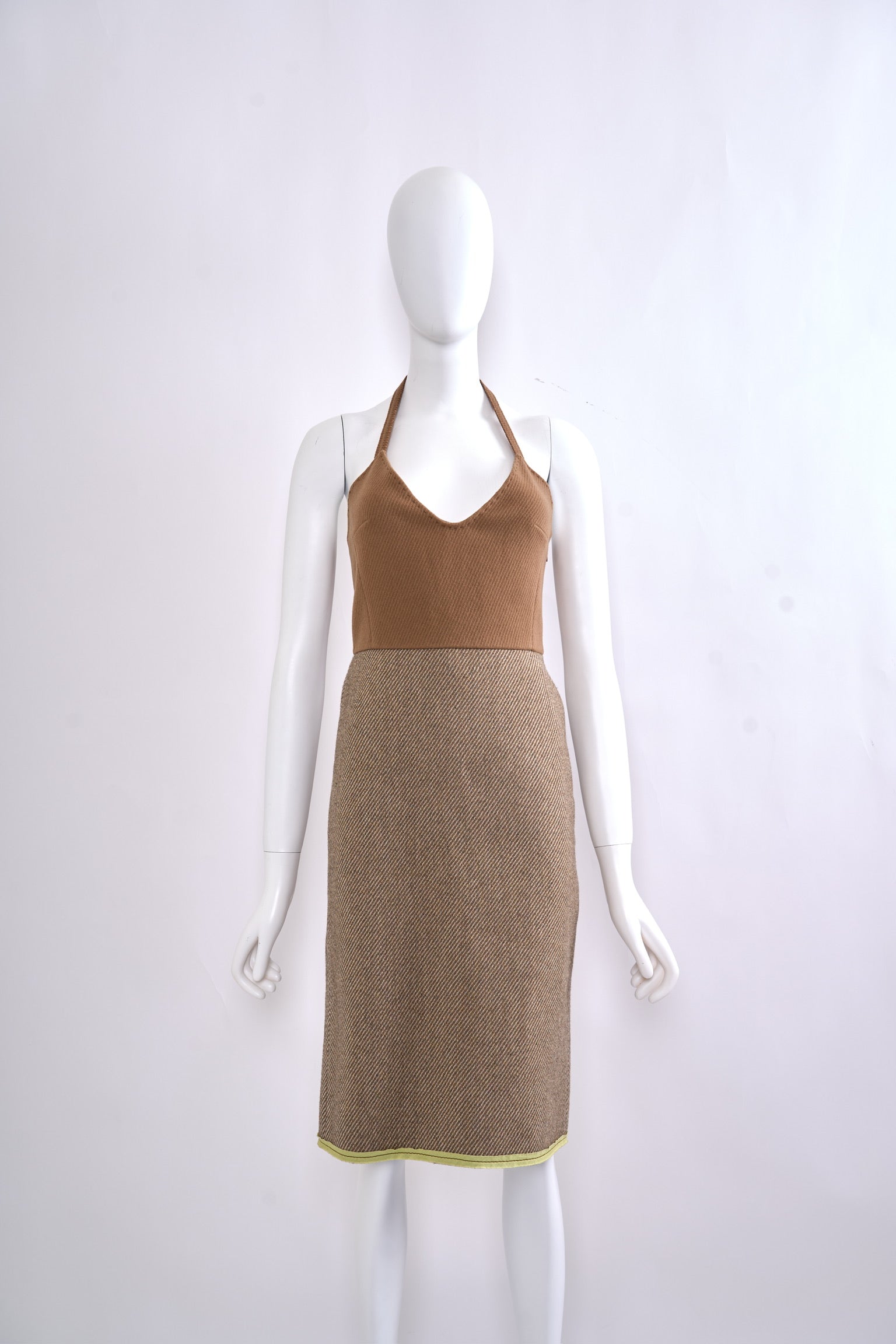 Preowned Miu Miu Fall 2000 Wool Mid-Length Halter Dress