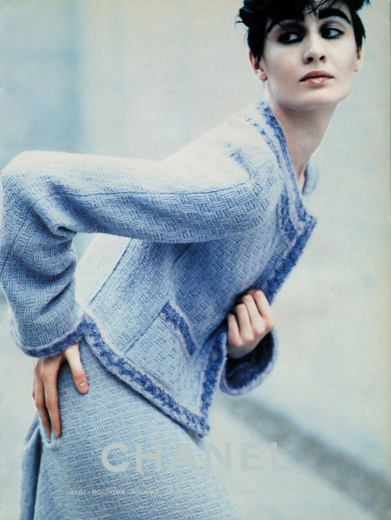 Vintage Chanel Fall 1998 Lavender Tweed Runway Evening Ensemble by Karl Lagerfeld