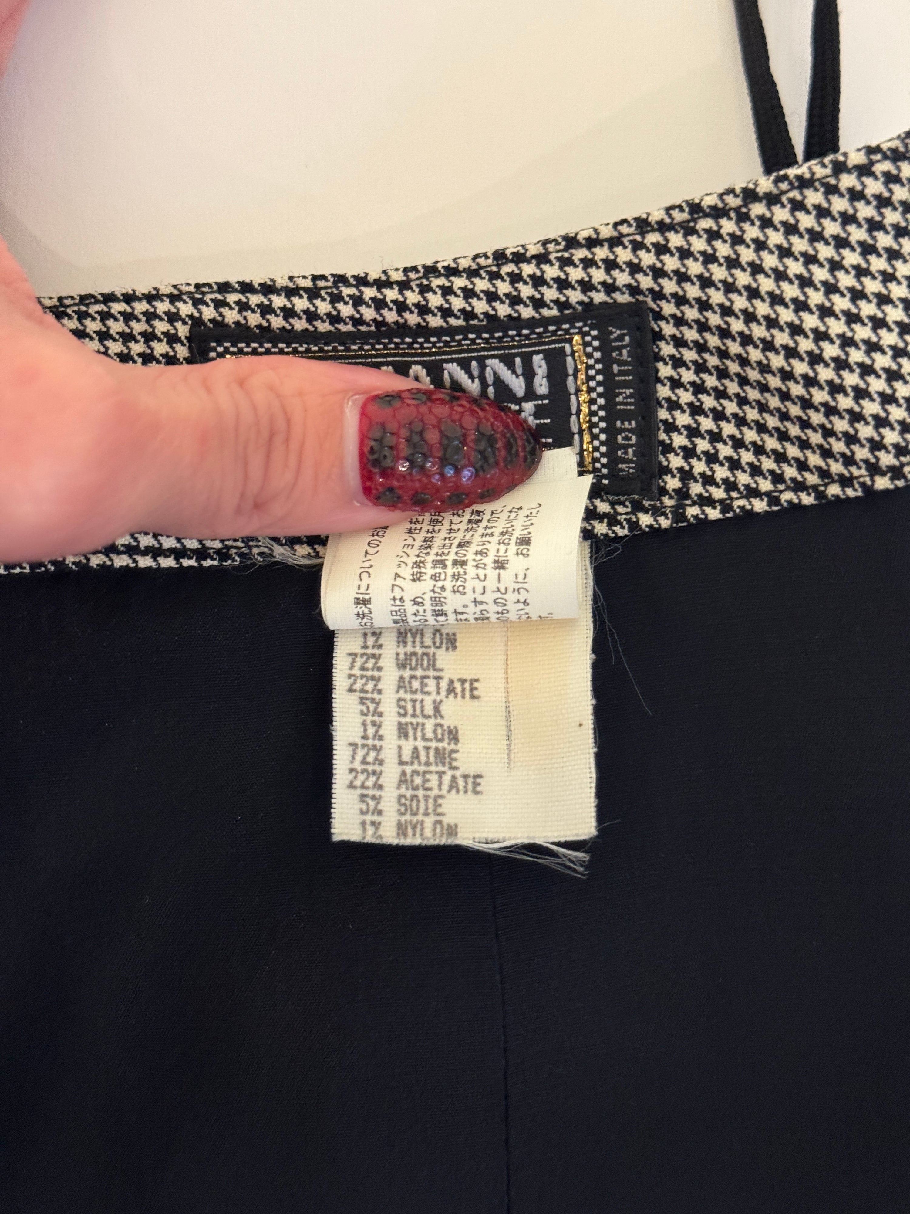 Vintage Gianni Versace 1998 Grey Mesh and Lace Top and Pencil Skirt Set - Pulled