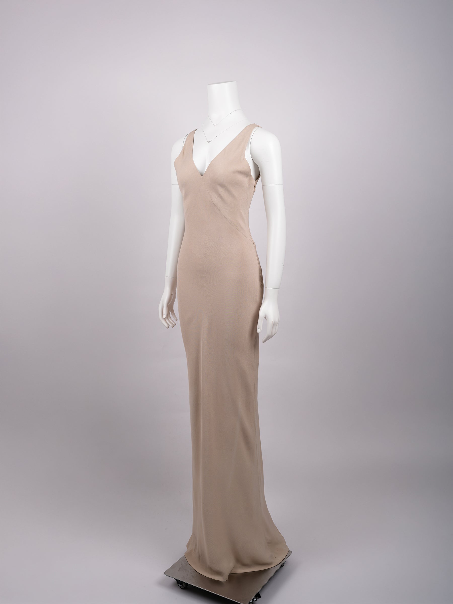 Vintage Givenchy by Alexander McQueen Fall/Winter 199899 Beige Acetate-Viscose Couture Dress Vintage Givenchy by Alexander McQueen Fall/Winter 199899 Beige Acetate-Viscose Couture Dress