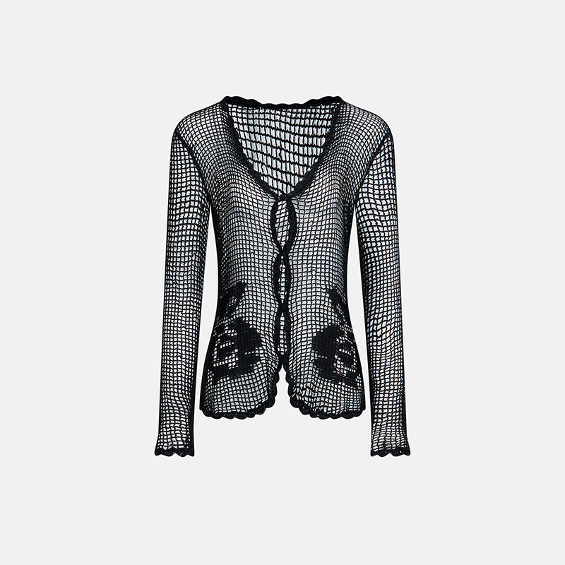 Vintage Dolce & Gabbana 1997 Crochet Rose Cardigan