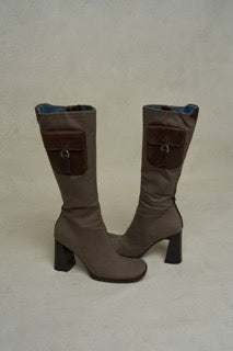 Preowned Prada Fall 1999 Boots with Detachable Leather Cargo Pocket