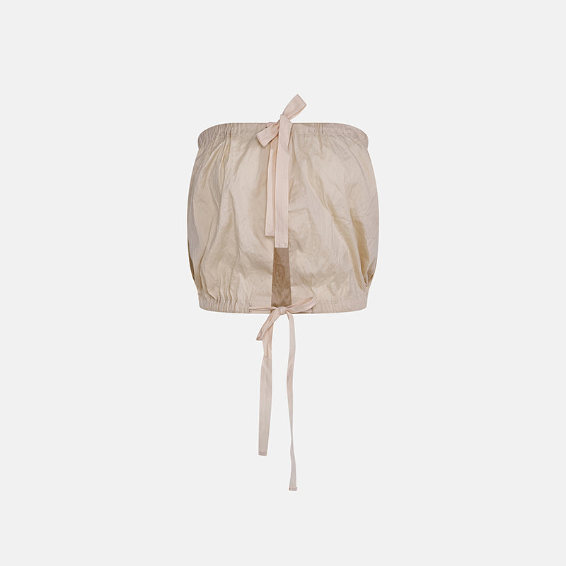 Preowned Prada Spring 2009 Beige Bow-Front Tube Top