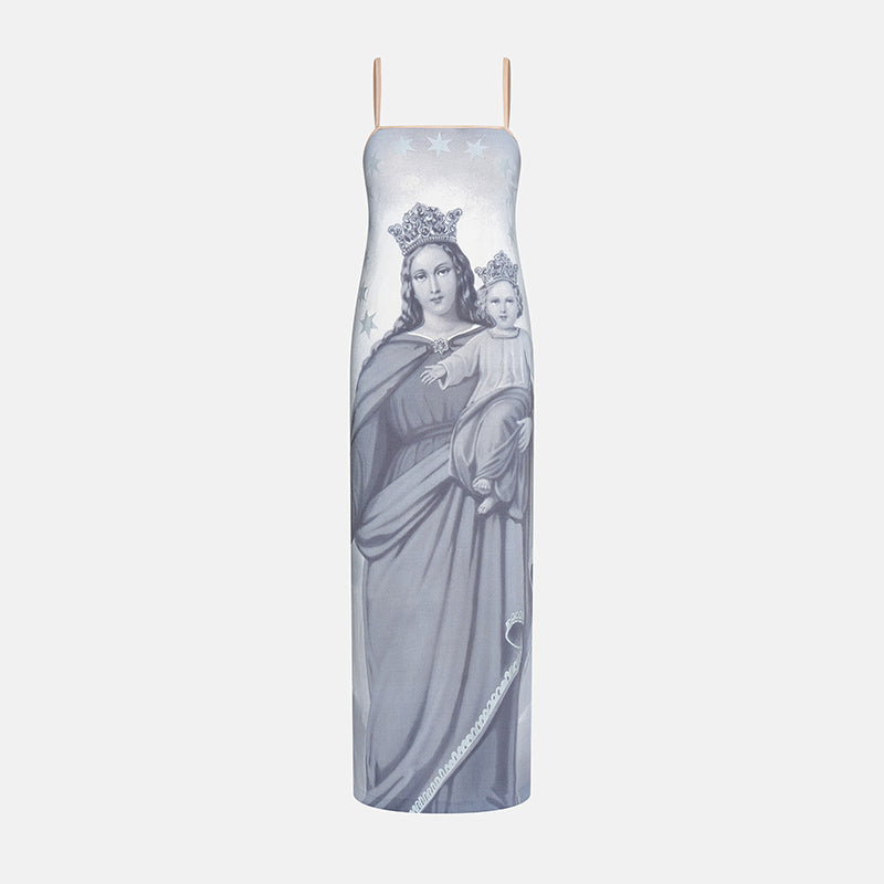 Vintage Dolce & Gabbana 1990s Tank Dress with Virgin Mary and Jesus Print