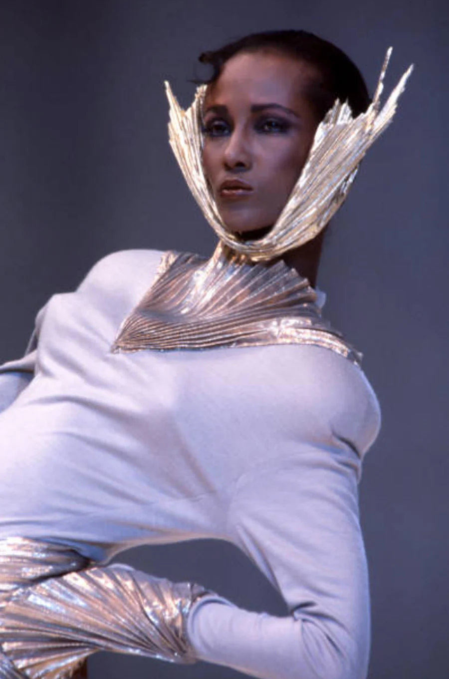 Vintage Thierry Mugler Spring 1985 Gold Lamé Shell Corset
