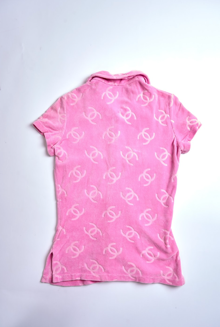 Preowned Chanel 1996 Pink Terry Cloth Shirt