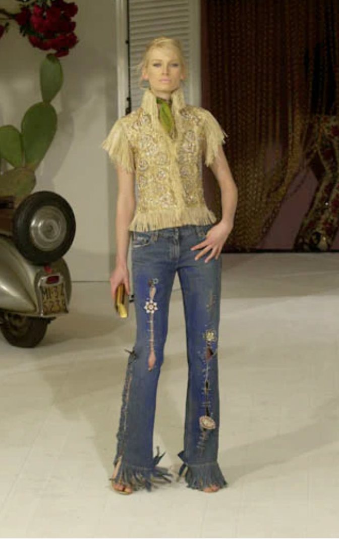 Preowned Dolce & Gabbana 2001 Safety Pin Jeans - Pulled