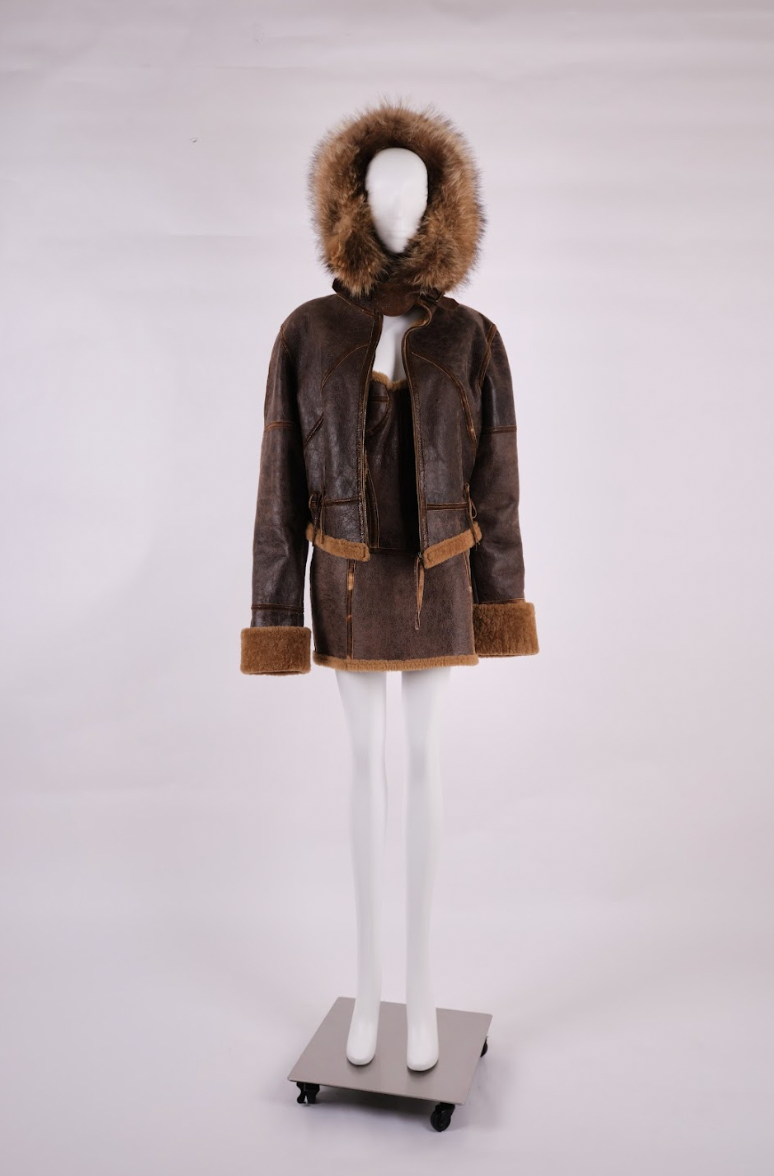 Vintage Roberto Cavalli Fall 2003 Shearling Leather Runway Jacket
