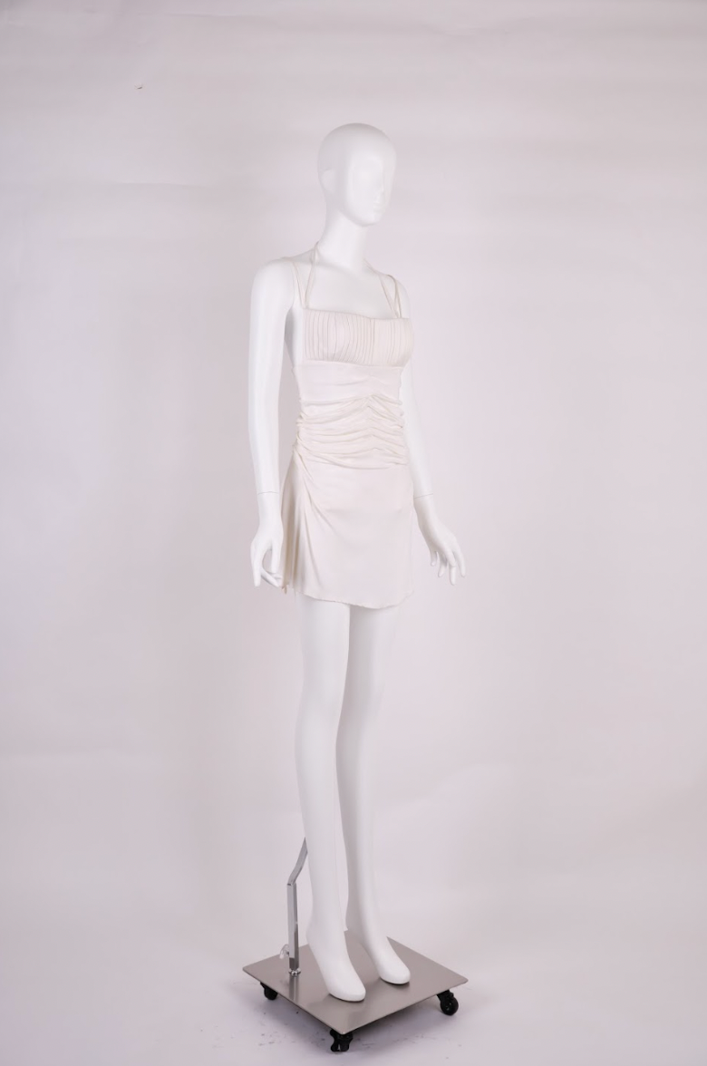 Vintage Gianni Versace Spring 2000 White Silk Jersey Dress, Seen on Naomi Campbell