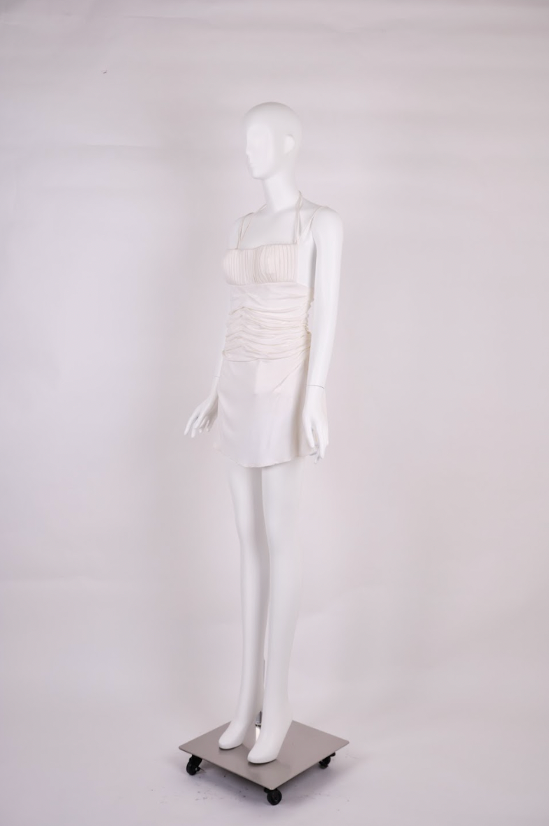 Vintage Gianni Versace Spring 2000 White Silk Jersey Dress, Seen on Naomi Campbell