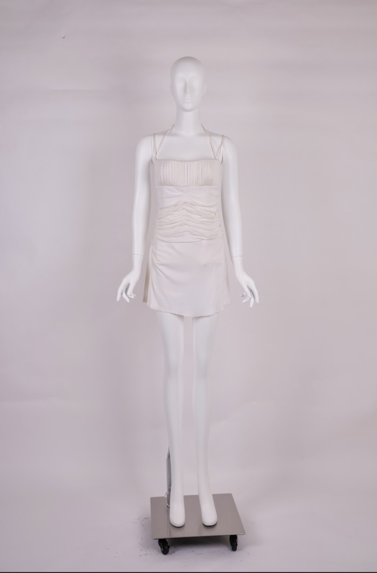 Vintage Gianni Versace Spring 2000 White Silk Jersey Dress, Seen on Naomi Campbell