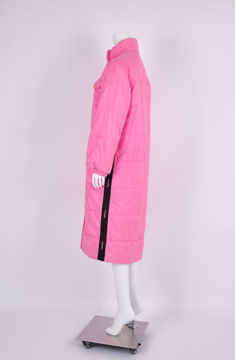 Vintage Chanel Fall 1996 Pink Puffer Coat