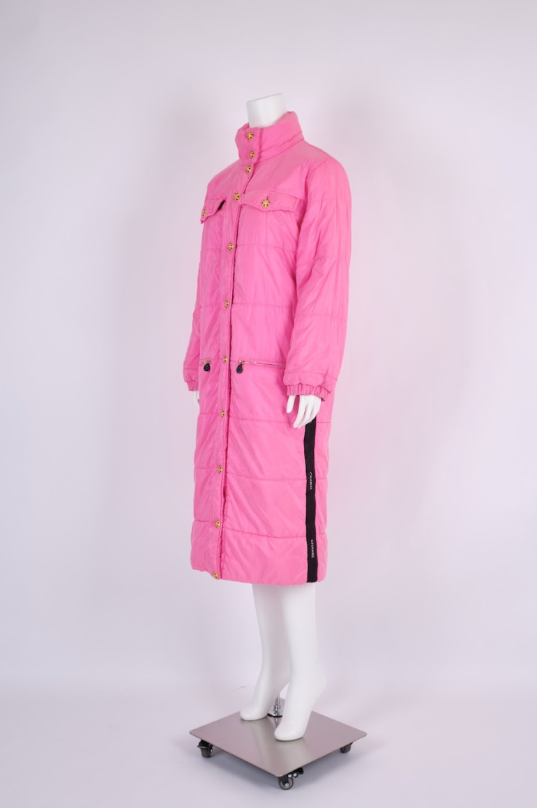 Vintage Chanel Fall 1996 Pink Puffer Coat
