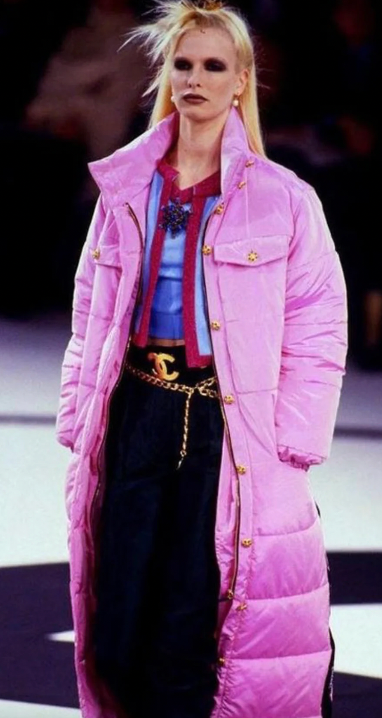 Vintage Chanel Fall 1996 Pink Puffer Coat