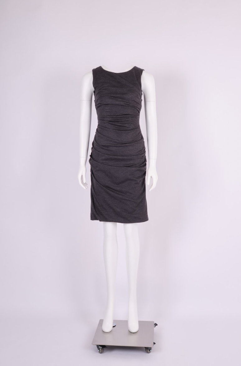 Preowned 90s Dolce & Gabbana Dark Grey Ruched Jersey Dress Preowned 90s Dolce & Gabbana Dark Grey Ruched Jersey Dress