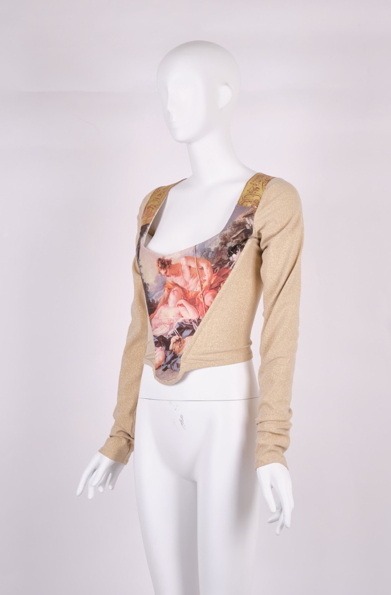 Vintage Vivienne Westwood Fall 1990 Printed Corset, Portrait Collection