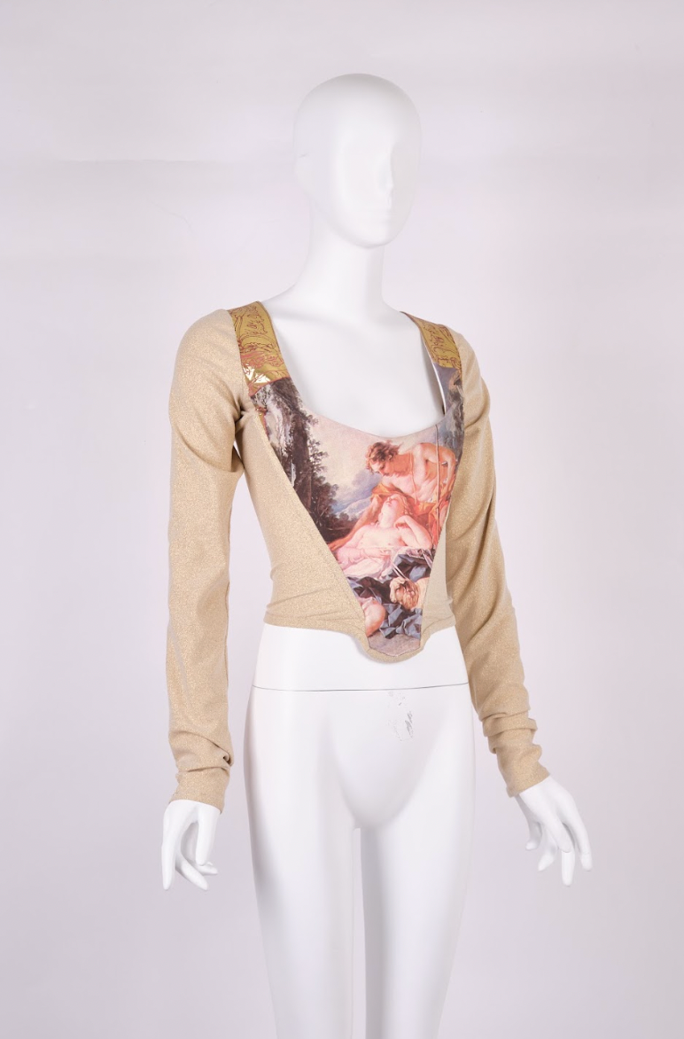 Vintage Vivienne Westwood Fall 1990 Printed Corset, Portrait Collection