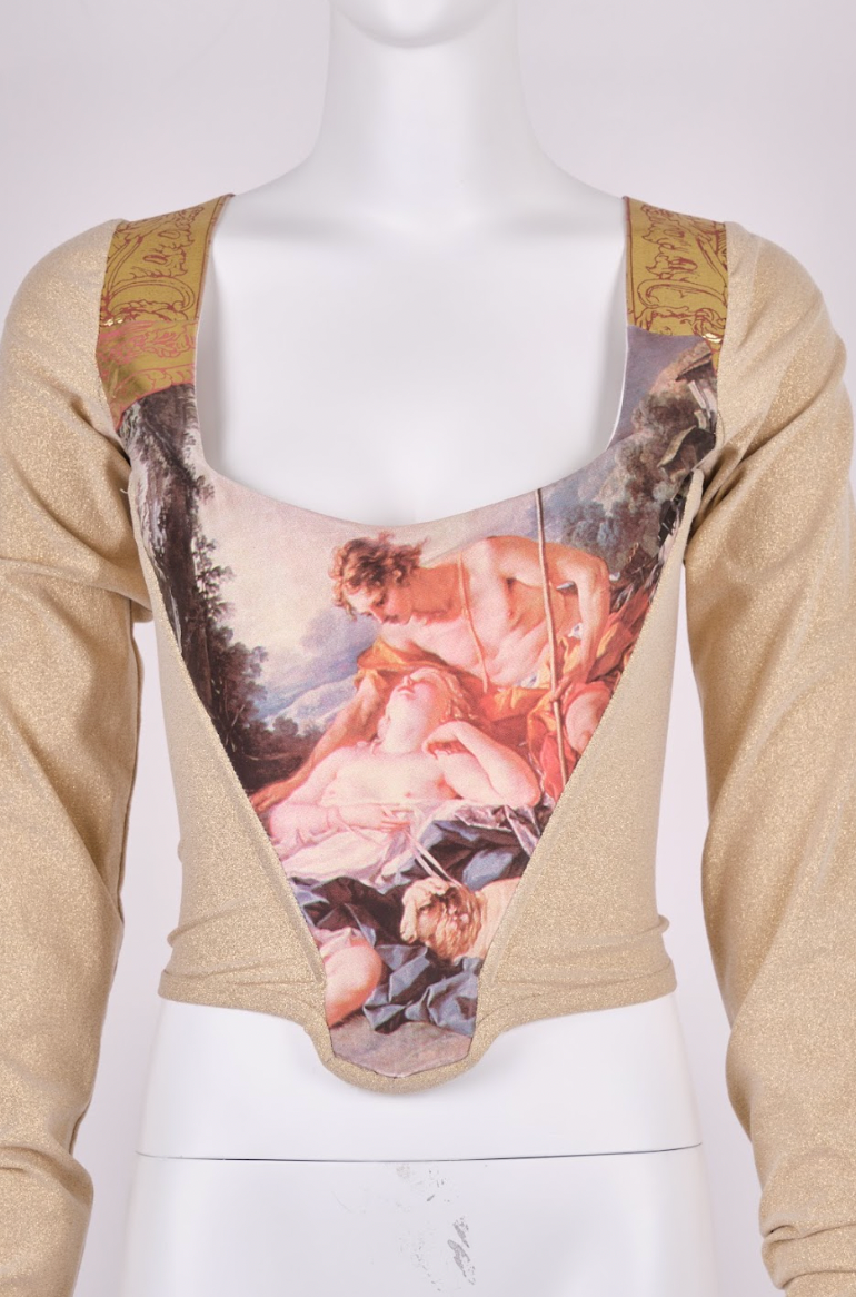 Vintage Vivienne Westwood Fall 1990 Printed Corset, Portrait Collection