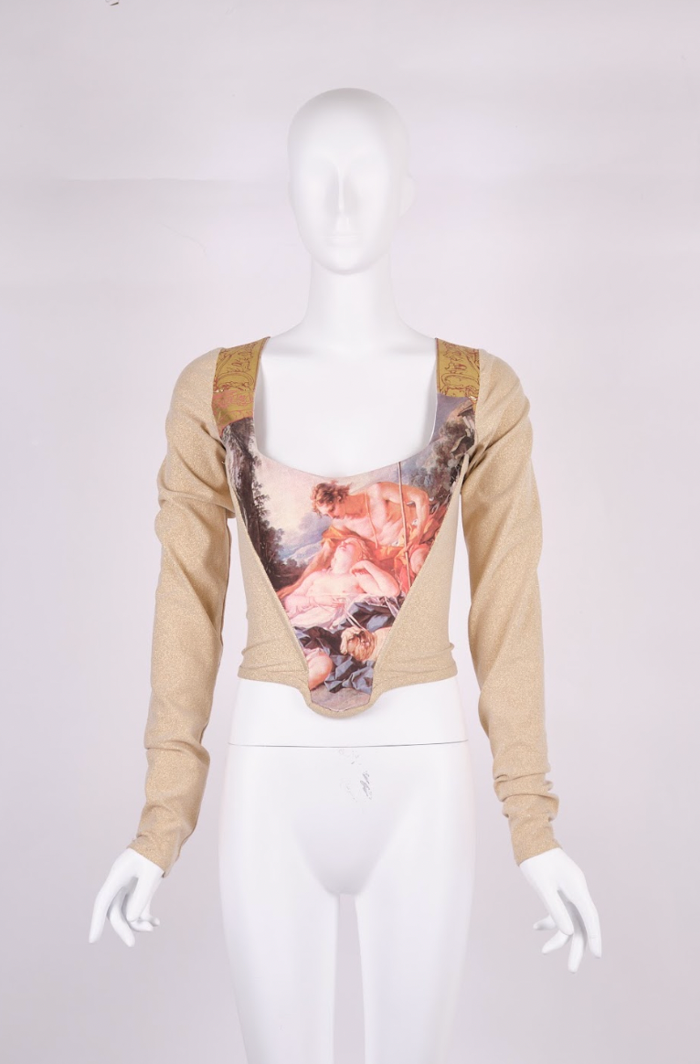 Vintage Vivienne Westwood Fall 1990 Printed Corset, Portrait Collection