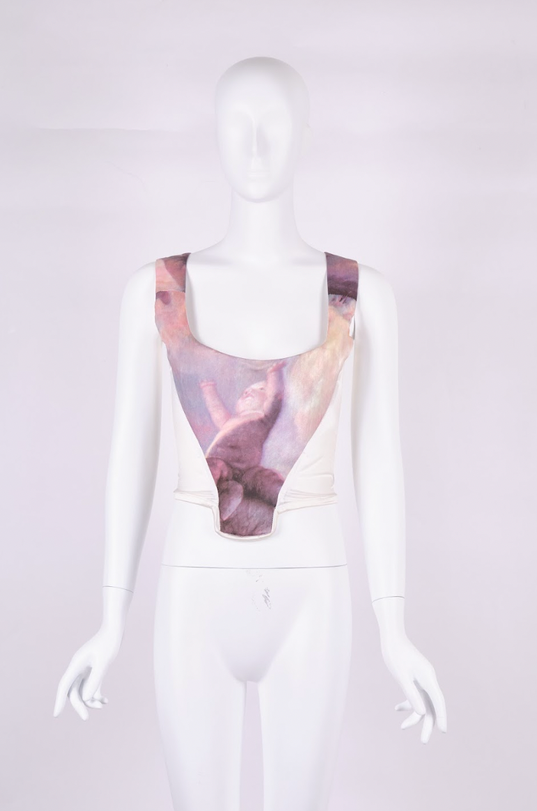 Rare Vintage Vivienne Westwood Fall 1990 Putti Print Corset