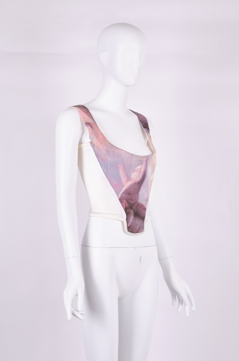 Rare Vintage Vivienne Westwood Fall 1990 Putti Print Corset