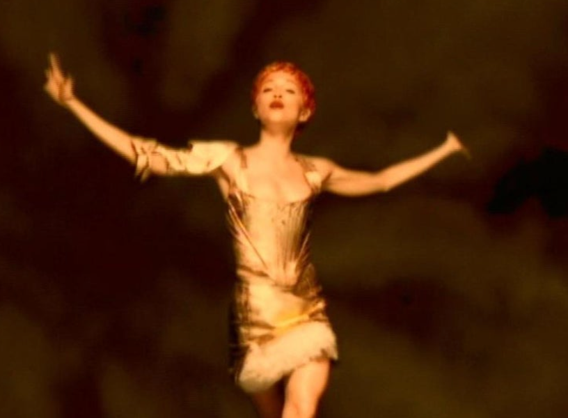 Vintage Vivienne Westwood Spring 1988 Gold Leather Corset and Mini Skirt