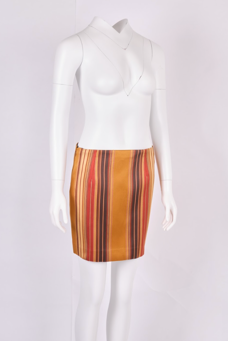 Preowned Gucci 2013 60s Style Striped Mini Skirt