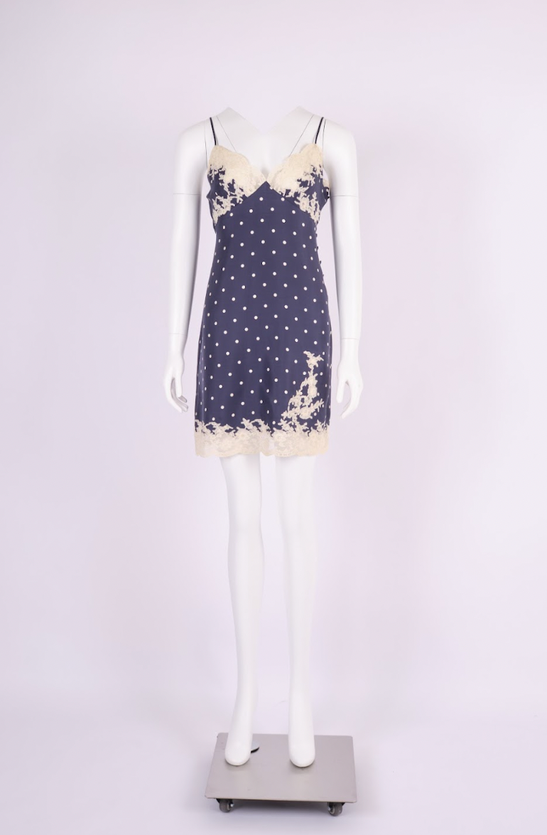 Vintage Christian Dior 1998 Silk Polka Dot Jacket and Dress Set