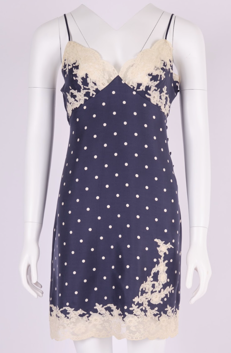 Vintage Christian Dior 1998 Silk Polka Dot Jacket and Dress Set