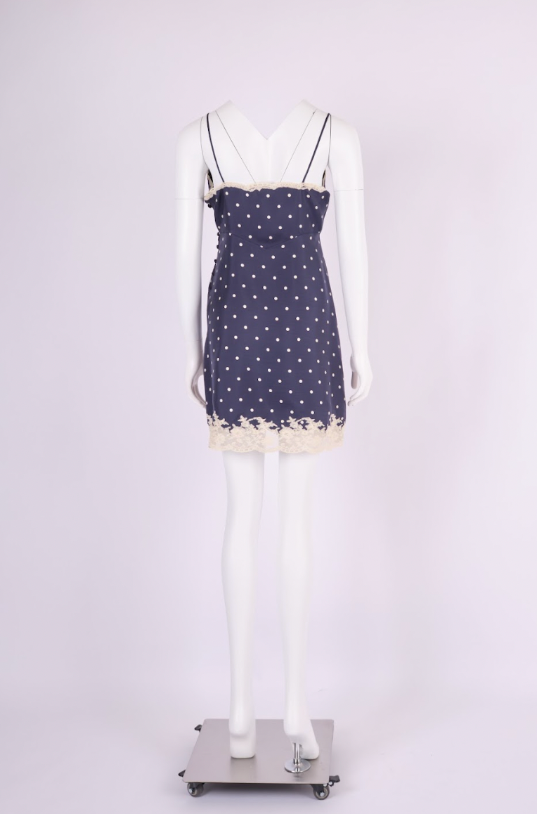 Vintage Christian Dior 1998 Silk Polka Dot Jacket and Dress Set