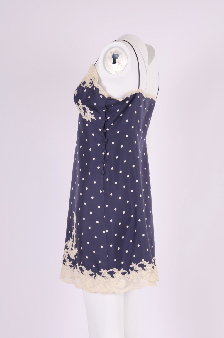 Vintage Christian Dior 1998 Silk Polka Dot Jacket and Dress Set