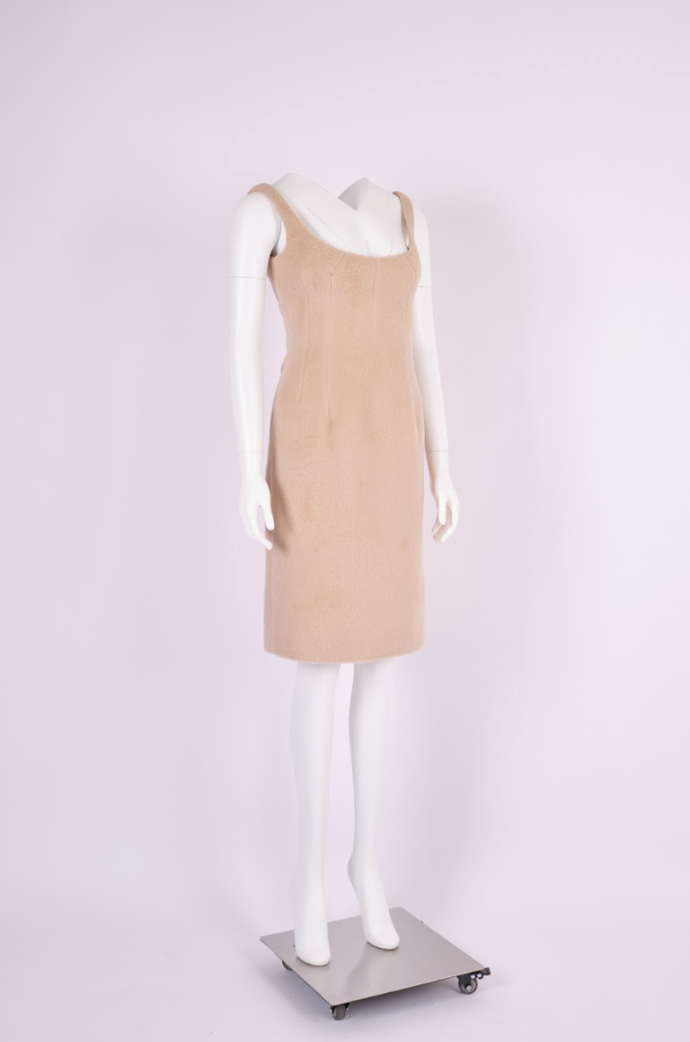 Vintage Dolce & Gabbana 1990s Brushed Wool Midi Dress