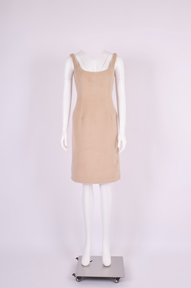 Vintage Dolce & Gabbana 1990s Brushed Wool Midi Dress