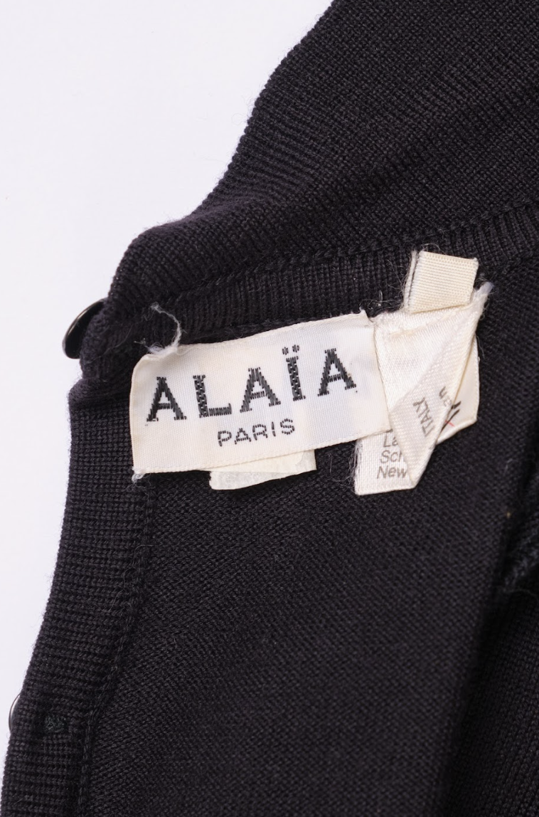 Vintage Alaïa 1989 Black Long-Sleeve Knit Dress