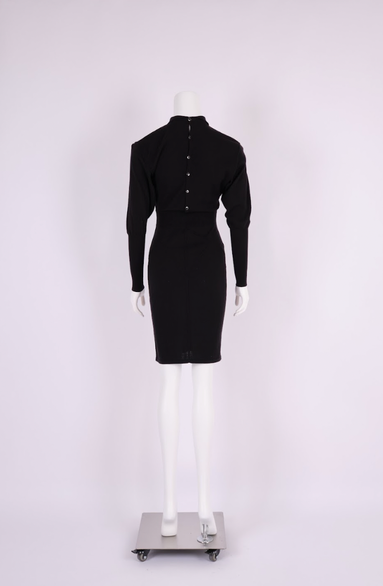 Vintage Alaïa 1989 Black Long-Sleeve Knit Dress