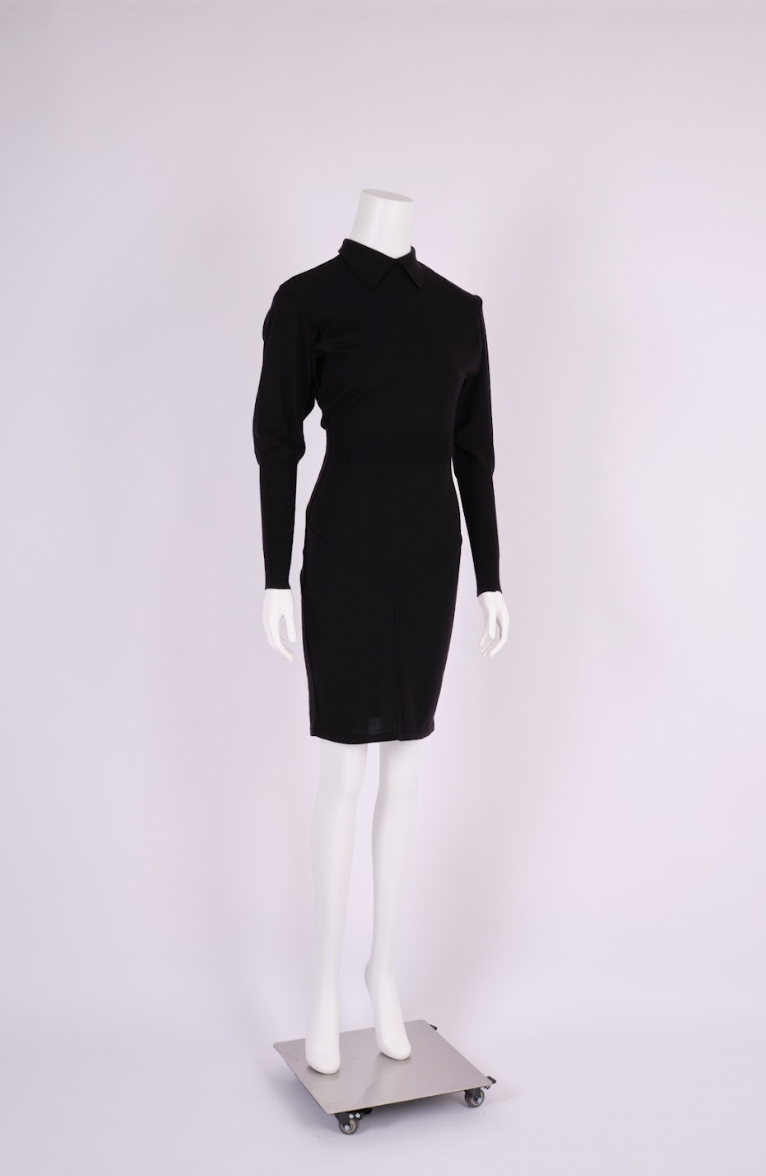 Vintage Alaïa 1989 Black Long-Sleeve Knit Dress