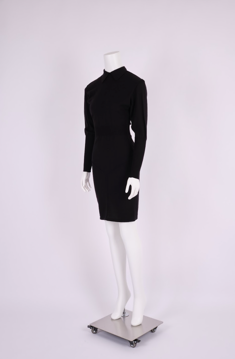 Vintage Alaïa 1989 Black Long-Sleeve Knit Dress