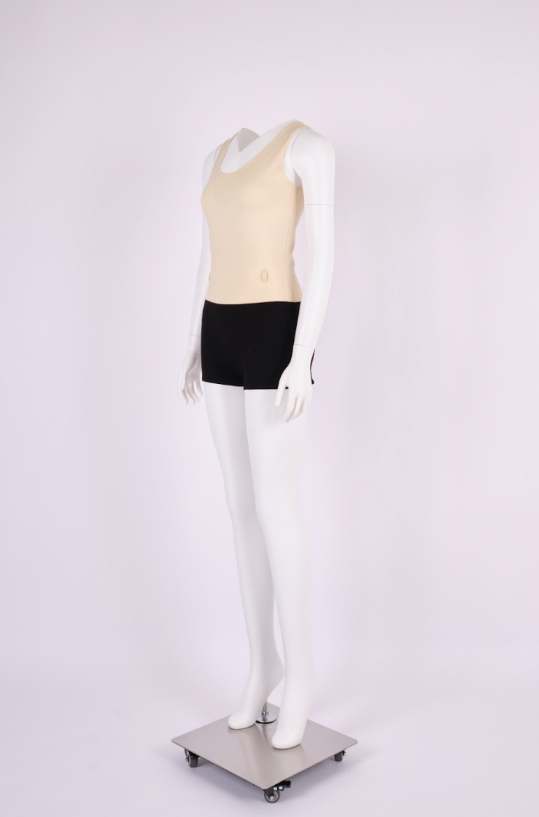Vintage Chanel 1998 Beige and Black Wool Sleeveless Playsuit