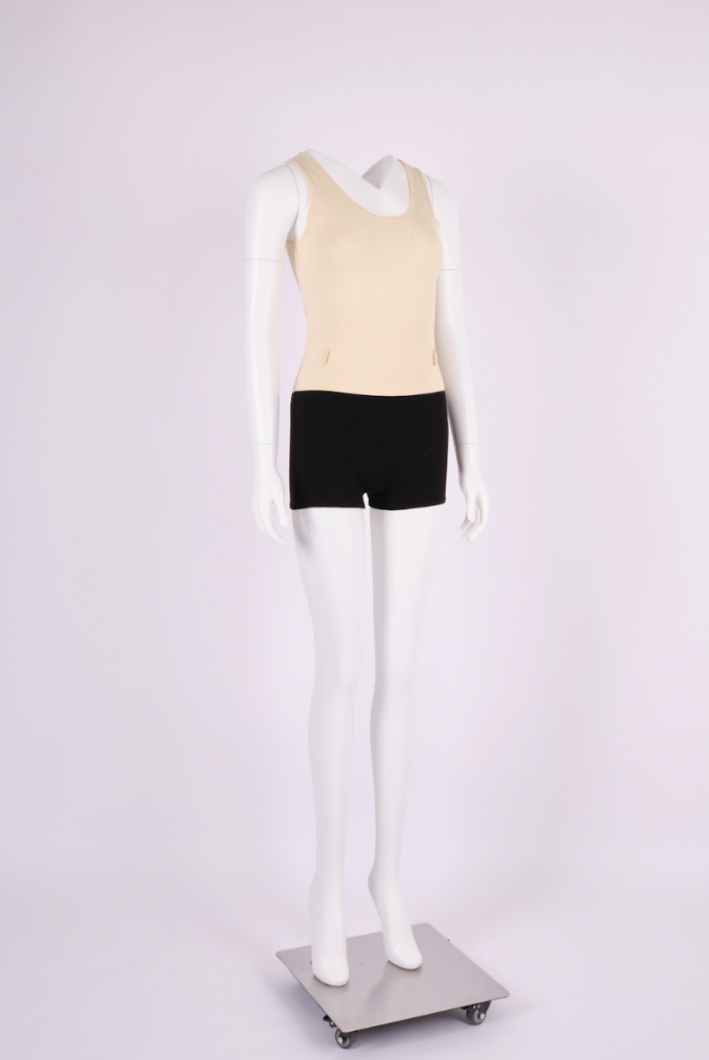 Vintage Chanel 1998 Beige and Black Wool Sleeveless Playsuit