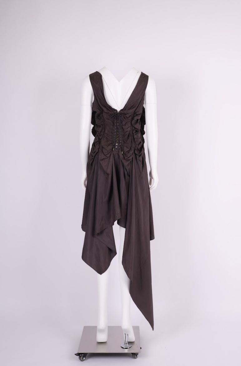 Vintage Jean Paul Gaultier Spring 2004 Blush Silk Draped Corset Dress – Pulled