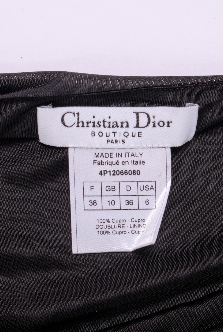 Preowned Christian Dior 2004 Black Cupro Sculptural Mini Dress