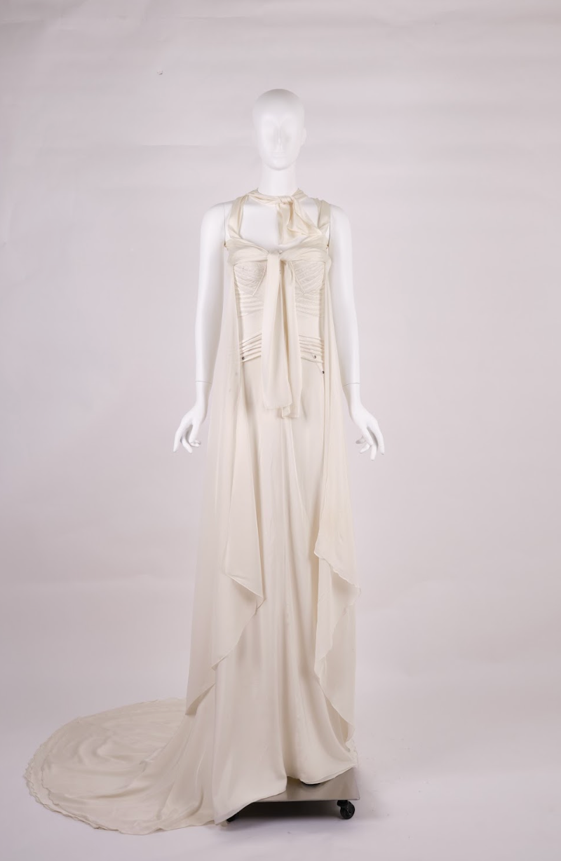 Preowned Gucci 2003 Ivory Satin Wedding Corset Dress